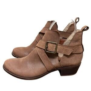 Lucky Brand Bellisa Tan Leather Ankle Boots